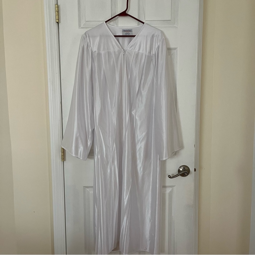 White Graduation Gown